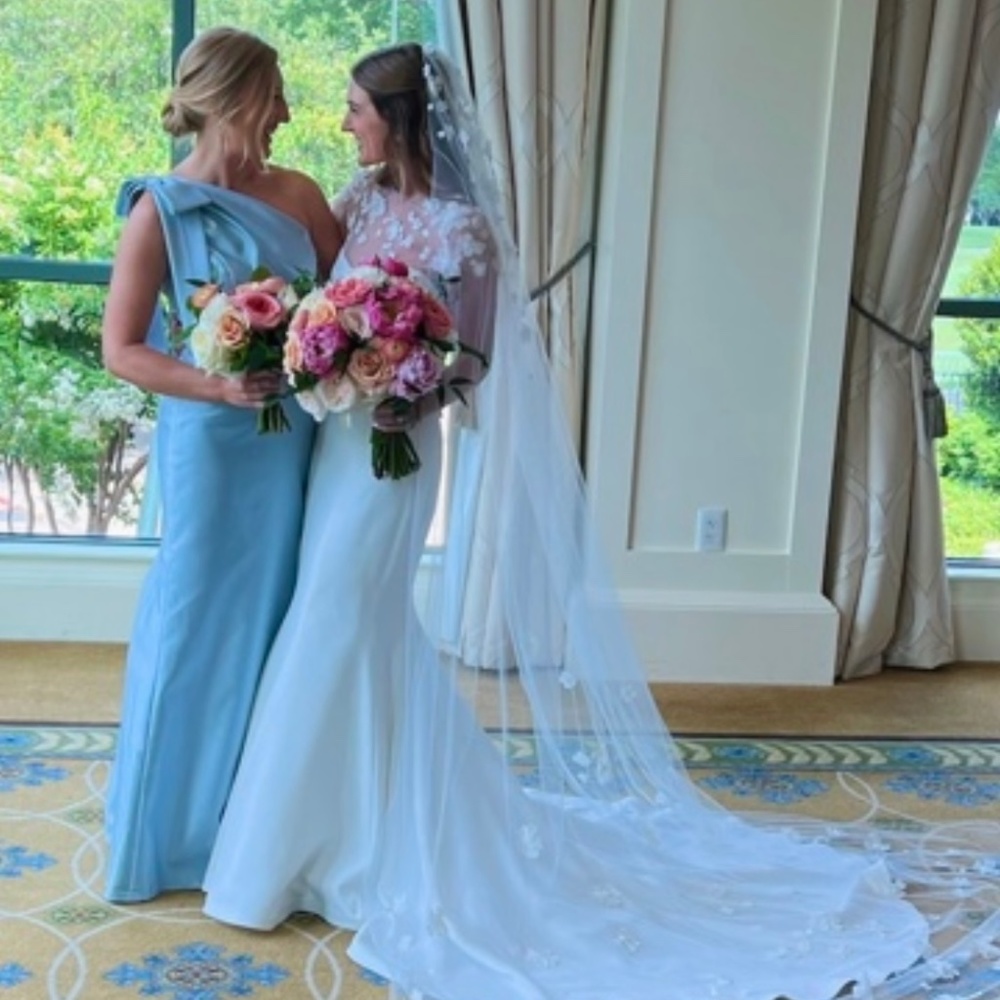 Alfred Sung One Shoulder Bridesmaids Dress (Mist)